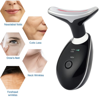 LED Facial Lifting Massager – EMS Microcurrent Therapy & Hot Compress – USB Rechargeable
