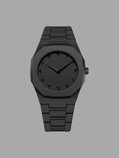 Black watch on a gray background